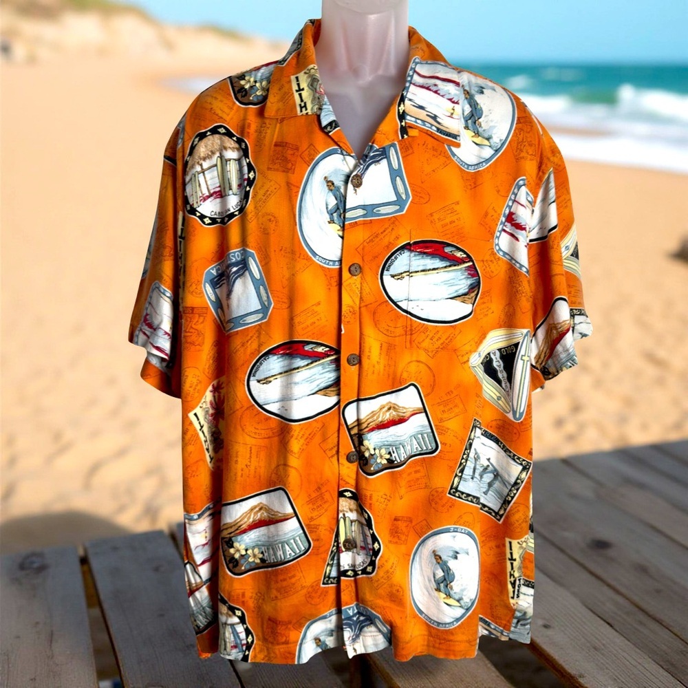 Toes on the Nose Vintage Hawaiian Button Down Surf Graphic Shirt XL
